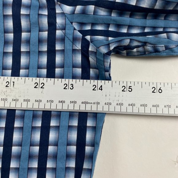 Bugatchi Shaped Fit Shirt Mens XXL Blue Cotton 2XL - Picture 5 of 9